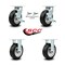 Service Caster 6 Inch Rubber on Aluminum Caster Set with 2 Brakes/Swivel Lock 2 Rigid SCC SCC-30CS620-RAB-TLB-BSL-2-R-2 - alternate 2